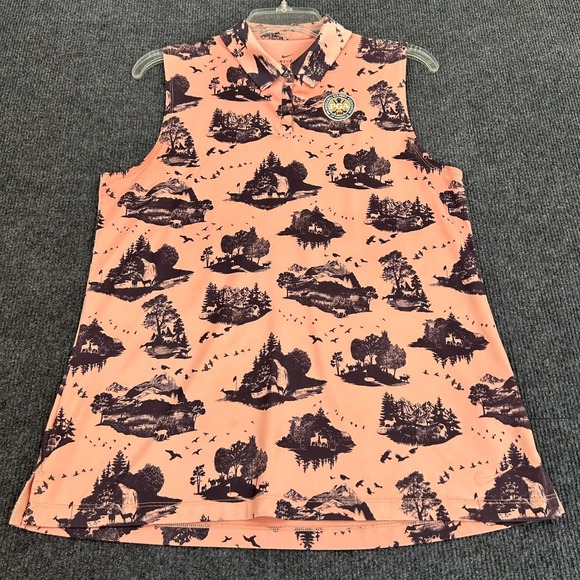 Nike Tops - NIKE Golf Dri-Fit Women's Medium Shirt Sleeveless Polo Wildlife Country PGA Logo